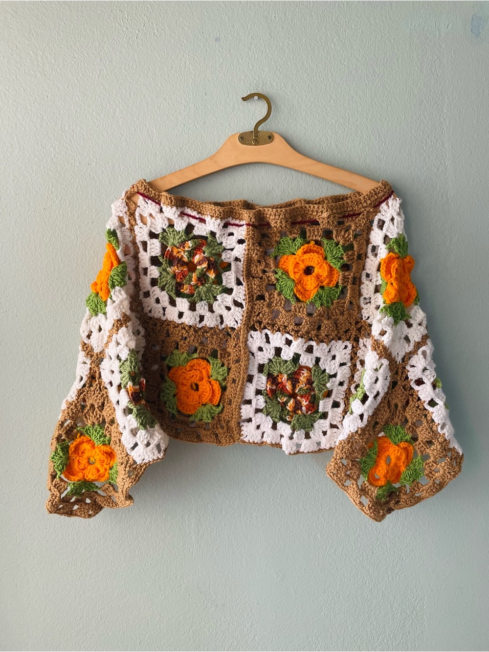 Handmade | Knitted Crochet Granny Squares Poncho